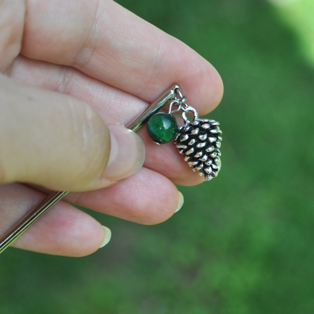 Hairstick "Tolgriin" - Green Tiger's Eye