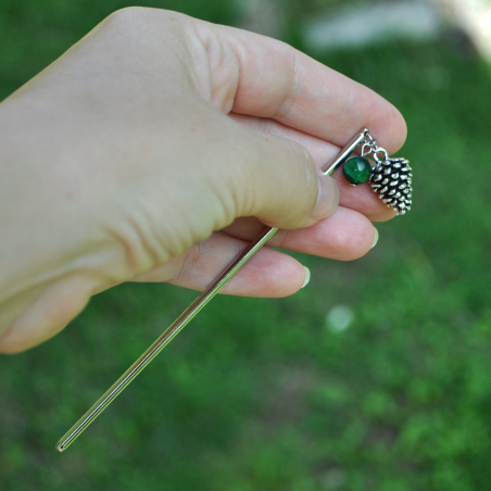 Hairstick "Tolgriin" - Green Tiger's Eye