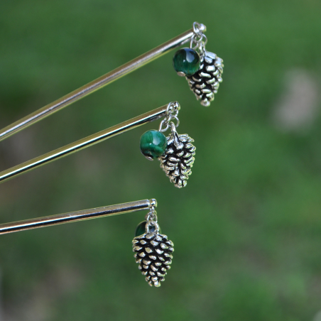 Hairstick "Tolgriin" - Green Tiger's Eye