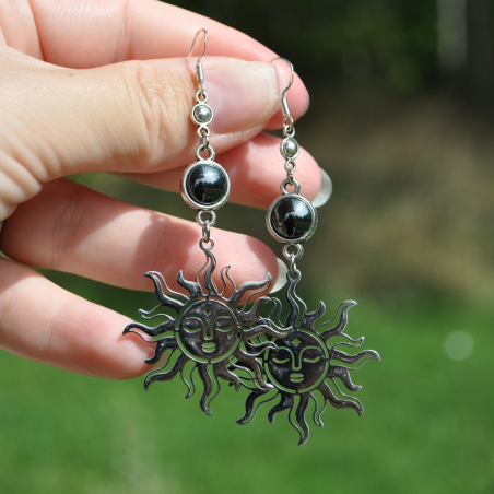 Boucles d'oreilles "Rok" - Hématite