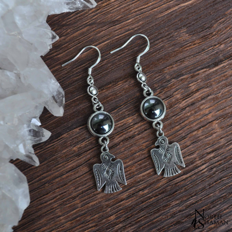 Boucles d'oreilles "Chayton" - Hématite