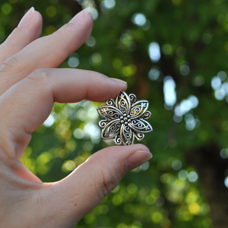 Barrette cheveux "Edelweiss" - argent