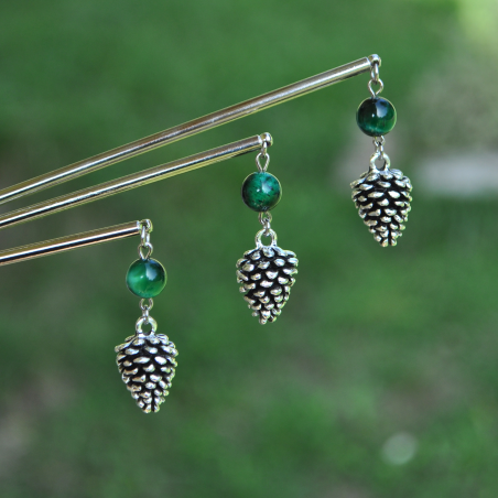 Hairstick "Tarold" - Green Tiger's Eye