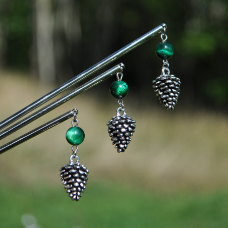 Hairstick "Tarold" - Green Tiger's Eye