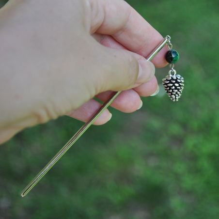 Hairstick "Tarold" - Green Tiger's Eye