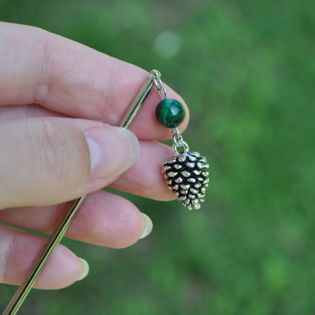 Hairstick "Tarold" - Green Tiger's Eye