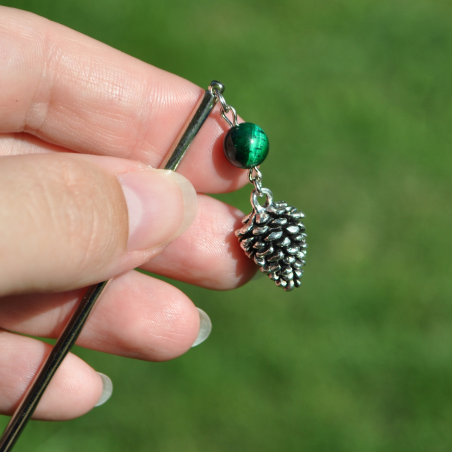 Hairstick "Tarold" - Green Tiger's Eye