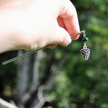 Hairstick "Tarold" - Green Tiger's Eye