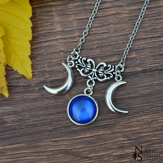 Necklace "Triple Lune" - Royal Blue