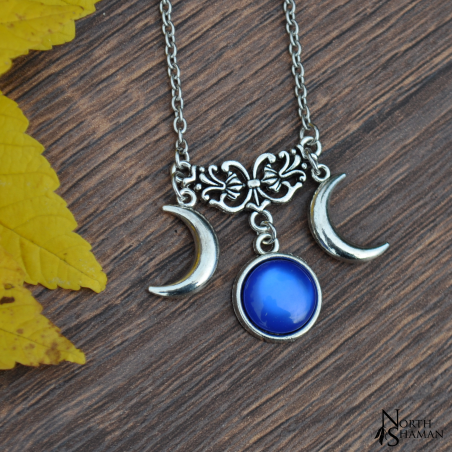 Collier "Triple Lune" - Bleu roi