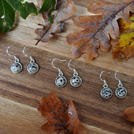 Boucles d'oreilles "Fairy Stone" - Jaspe Dalmatien