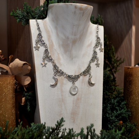 Collier "Moon and Stars" - Blanc