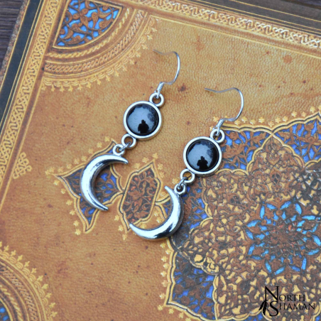 Earrings "Luna" - Hematite