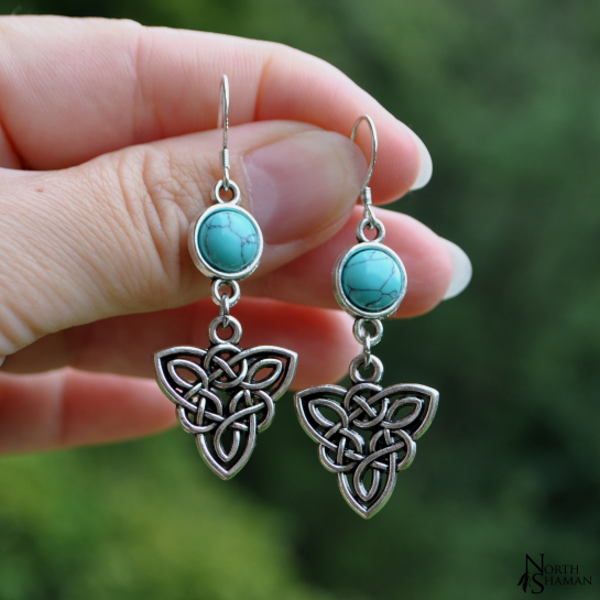 Boucles d'oreilles "Elven Fire" - Howlite bleue