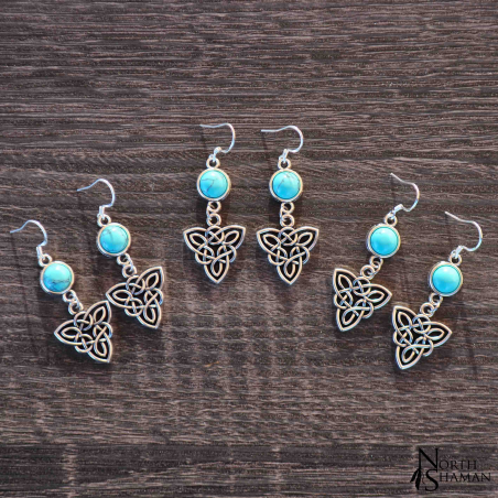 Earrings "Elven Fire" - Blue Howlite