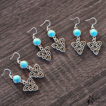 Boucles d'oreilles "Elven Fire" - Howlite bleue