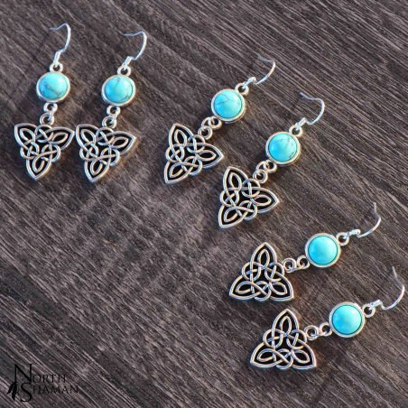 Earrings "Elven Fire" - Blue Howlite