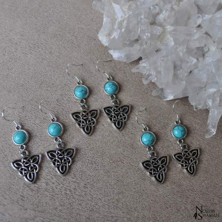 Boucles d'oreilles "Elven Fire" - Howlite bleue