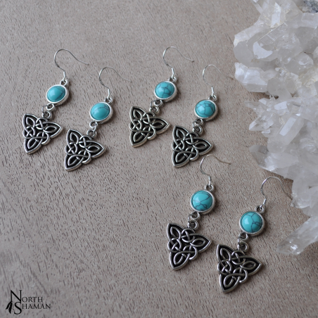 Boucles d'oreilles "Elven Fire" - Howlite bleue