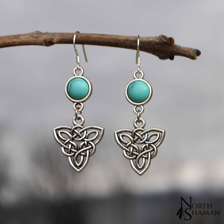 Boucles d'oreilles "Elven Fire" - Howlite bleue