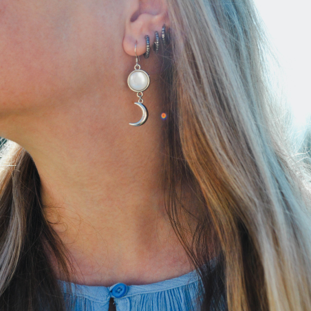 Boucles d'oreilles "Moon Rising" - Blanc