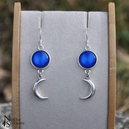 Boucles d'oreilles "Moon Rising" - Bleu roi