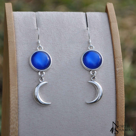 Boucles d'oreilles "Moon Rising" - Bleu roi