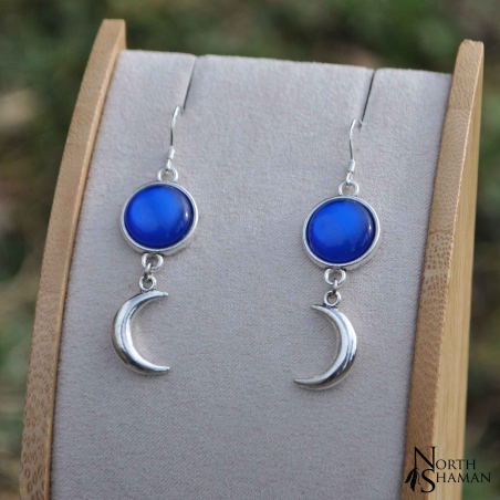 Boucles d'oreilles "Moon Rising" - Bleu roi