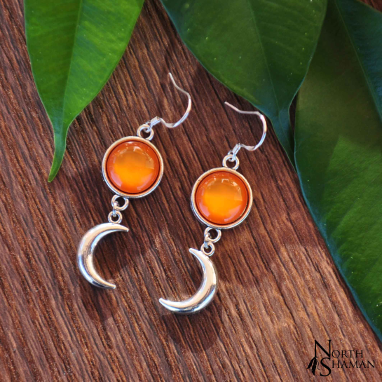 Earrings "Moon Rising" - Orange