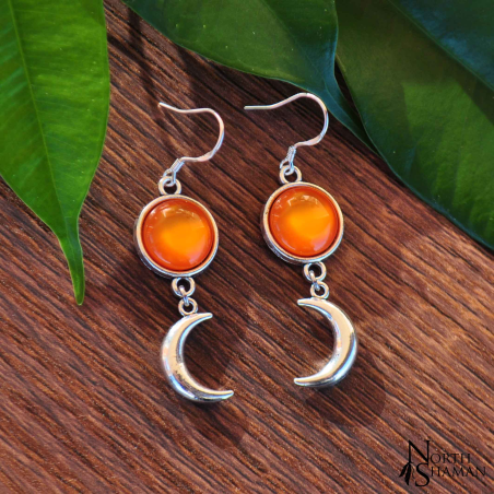 Earrings "Moon Rising" - Orange