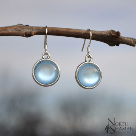 Boucles d'oreilles "Hanae" - Bleu ciel