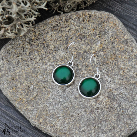 Boucles d'oreilles "Hanae" - Vert foncé