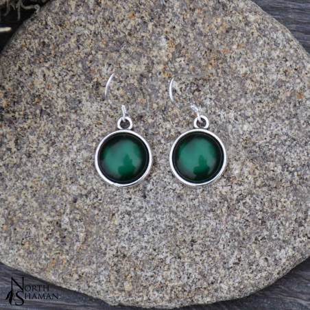 Boucles d'oreilles "Hanae" - Vert foncé