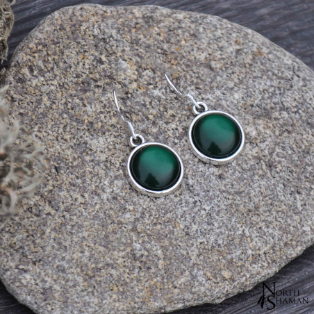 Boucles d'oreilles "Hanae" - Vert foncé