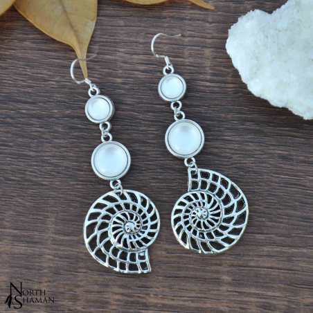 Boucles d'oreilles "Triopsys" - Blanc