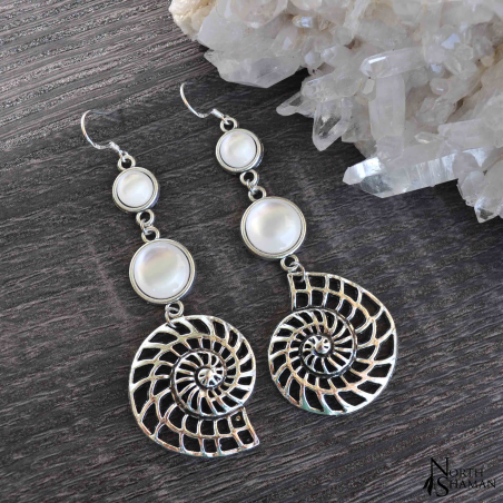 Boucles d'oreilles "Triopsys" - Blanc