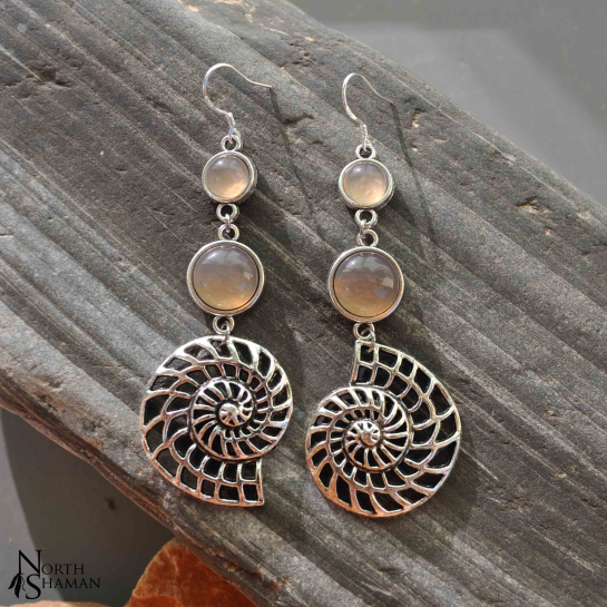 Earrings "Triopsys" - Grey Agate