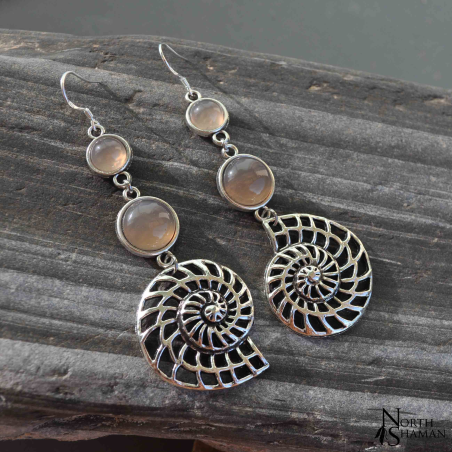 Earrings "Triopsys" - Grey Agate