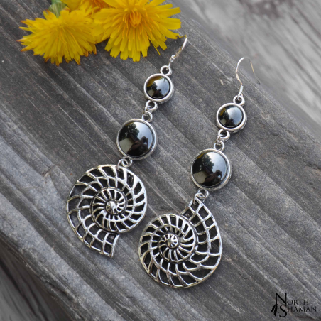 Earrings "Triopsys" - Hematite