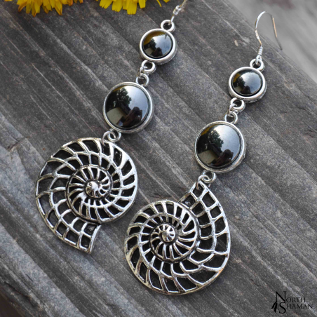 Earrings "Triopsys" - Hematite