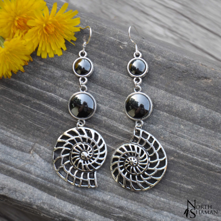 Earrings "Triopsys" - Hematite