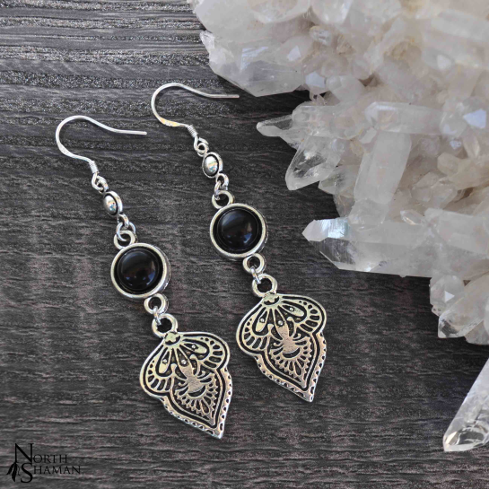 Earrings "Panchali" - Onyx