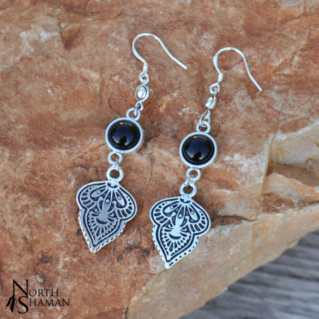 Boucles d'oreilles "Panchali" - Onyx