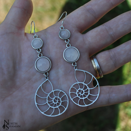 Boucles d'oreilles "Nemorha" - Quartz Rose