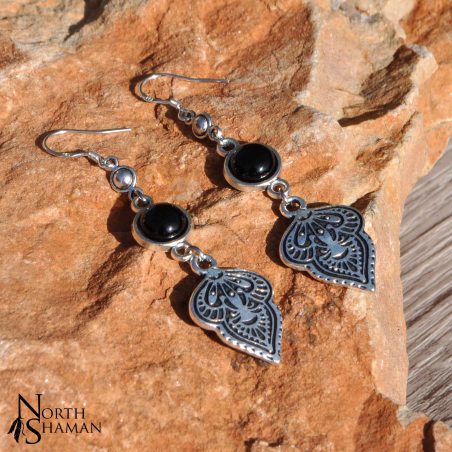 Boucles d'oreilles "Panchali" - Onyx