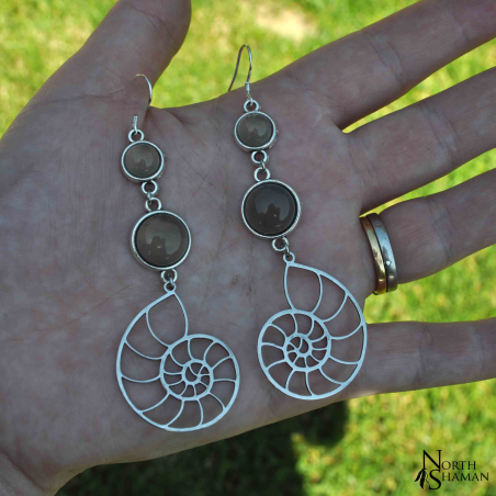 Earrings "Nemorha" - Grey Agate