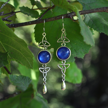 Boucles d'oreilles "Delyth" - Bleu roi