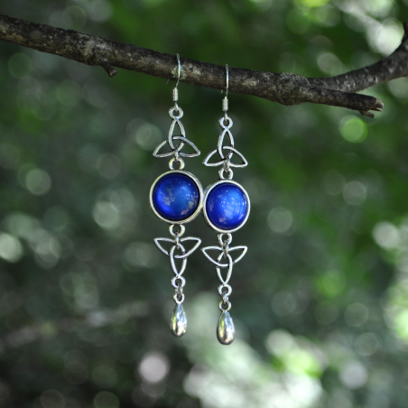 Boucles d'oreilles "Delyth" - Bleu roi