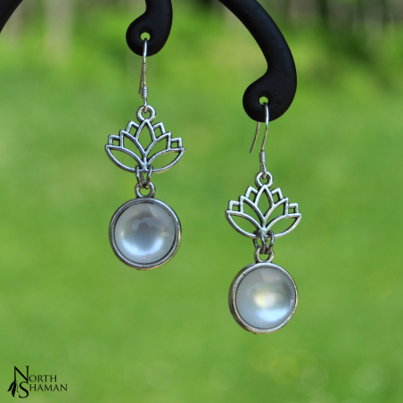 Boucles d'oreilles "Little Lotus" - Blanc