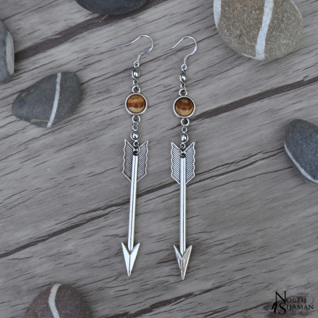 Boucles d'oreilles "Yelena" - Jaspe Paysage